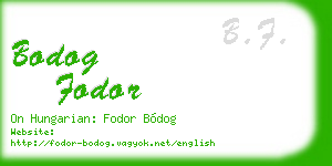 bodog fodor business card